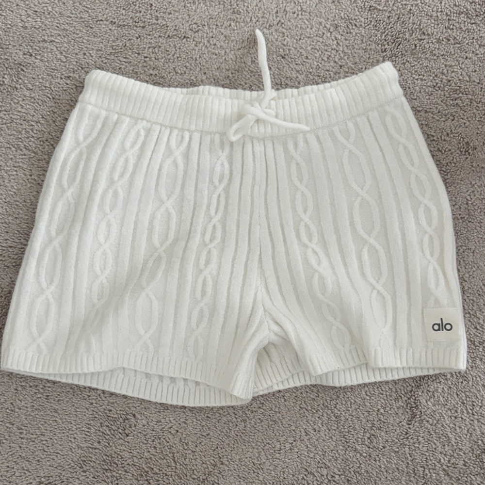 Alo Knit Cable Shorts - Ivory